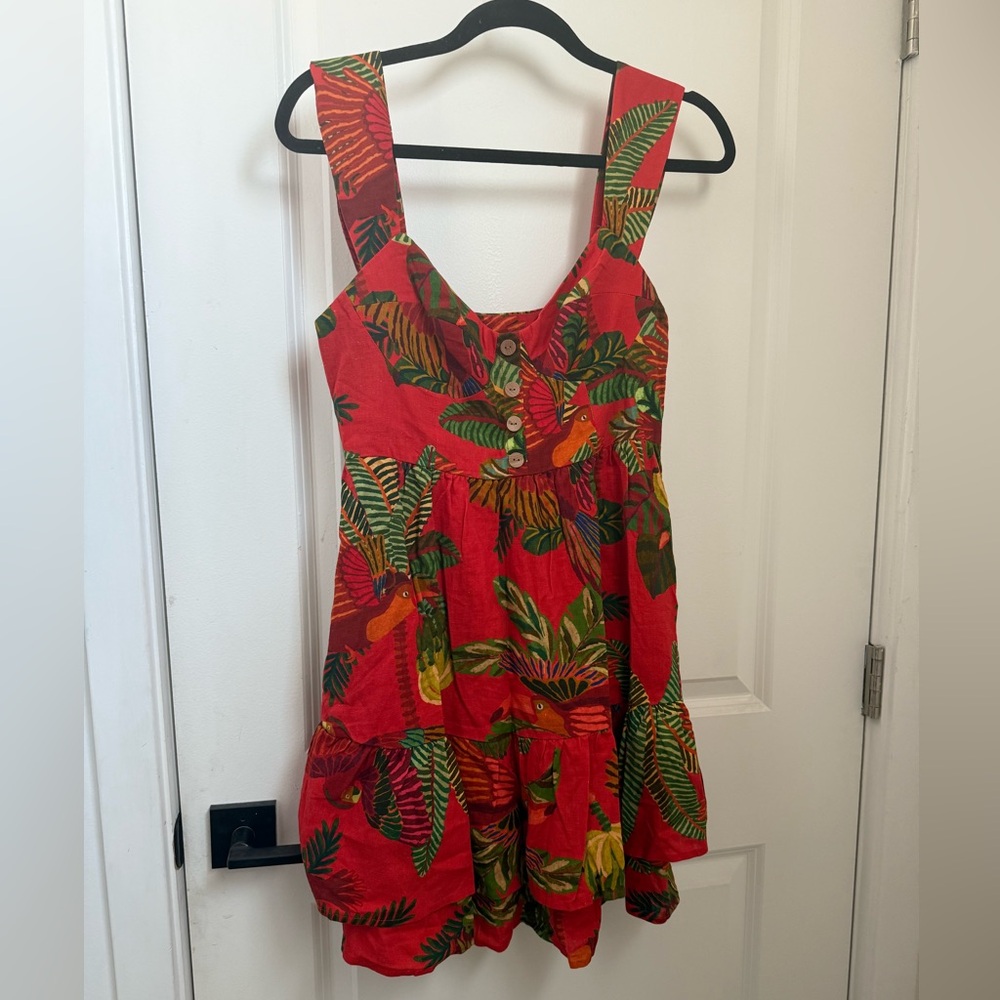 FARM Rio Red Tropical Mini Dress